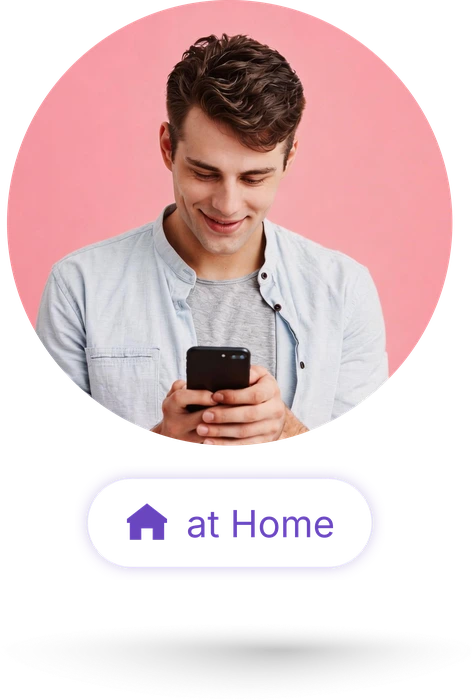 Person at home sharing a list
